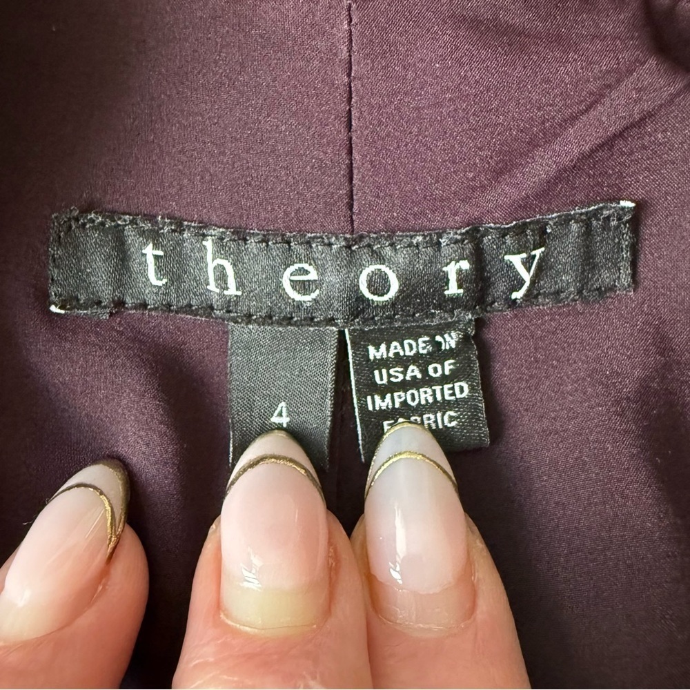 Theory burgundy long wool Dalingwood blazer jacket - size 4 (Small) - Picture 6 of 7
